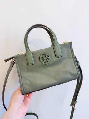 NEW Tory Burch Ella Nylon Mini Tote Bag - Palm Leaf Green